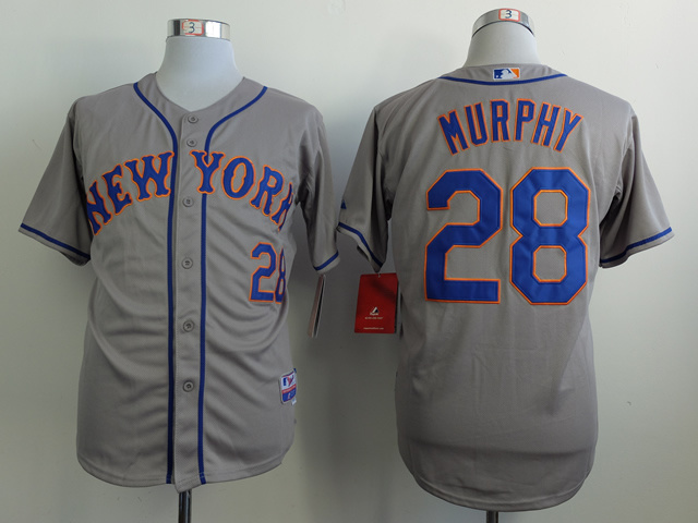 Men New York Mets #28 Murphy Grey MLB Jerseys